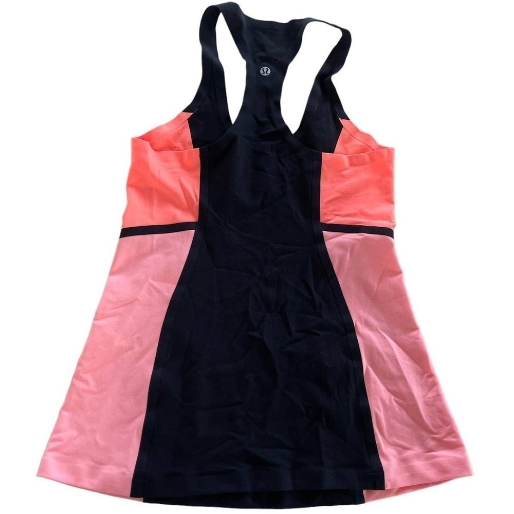 Lululemon Tank Top Women Size 0 Black Pink Colorblock Cool Racerback Surf Bonded - Picture 5 of 8
